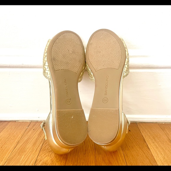 Golden Bandolino Sandal with Mini Wedge - Picture 2 of 6